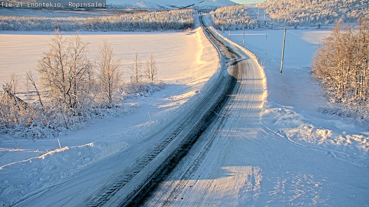 Weather Camera Image Road 21 Enontekiö, Ropinsalmi, Enontekiö, Lappi