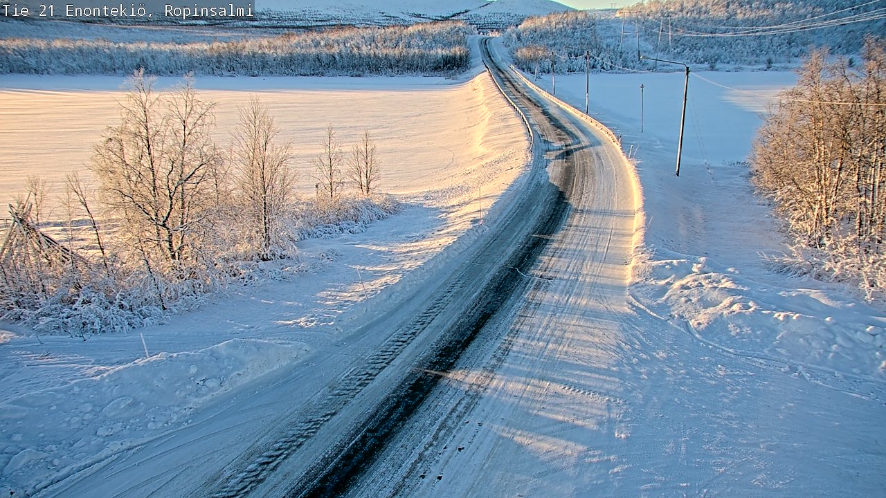Weather Camera Image Road 21 Enontekiö, Ropinsalmi, Enontekiö, Lappi