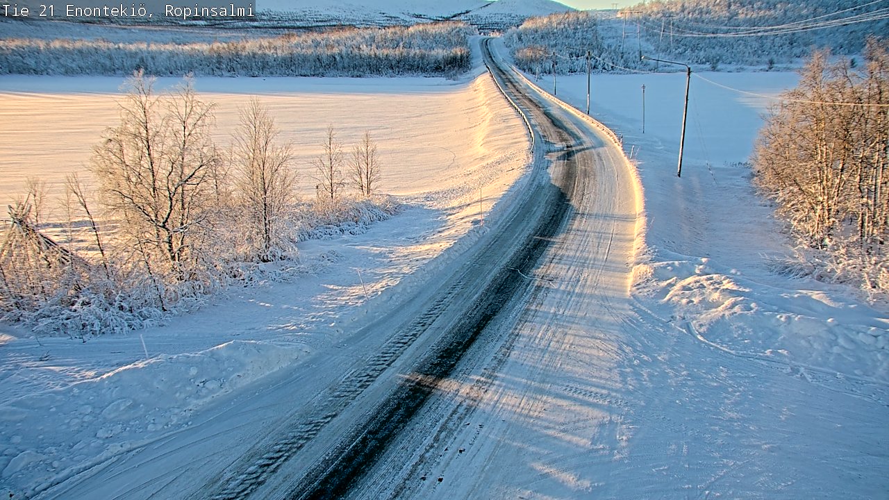 Weather Camera Image Road 21 Enontekiö, Ropinsalmi, Enontekiö, Lappi
