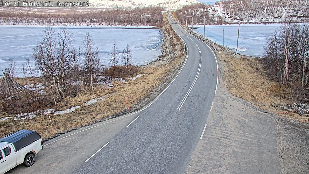 Weather Camera Image Road 21 Enontekiö, Ropinsalmi, Enontekiö, Lappi
