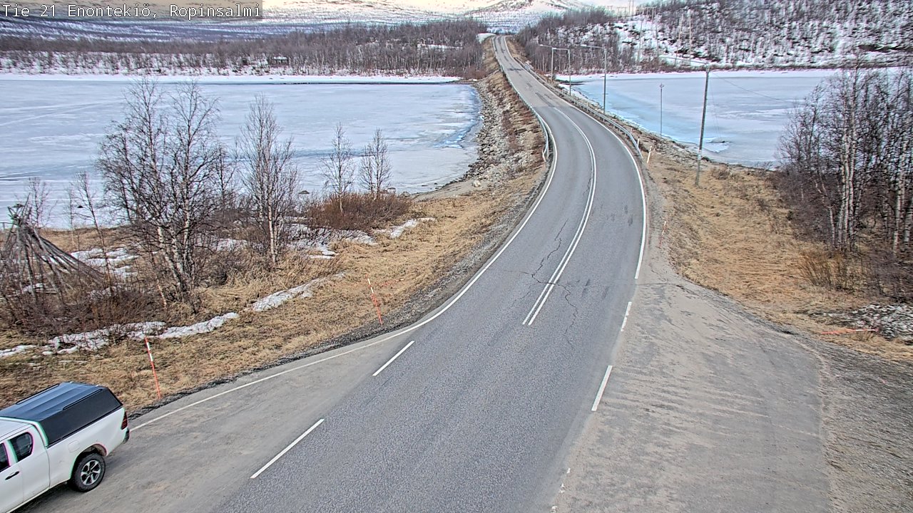 Weather Camera Image Road 21 Enontekiö, Ropinsalmi, Enontekiö, Lappi