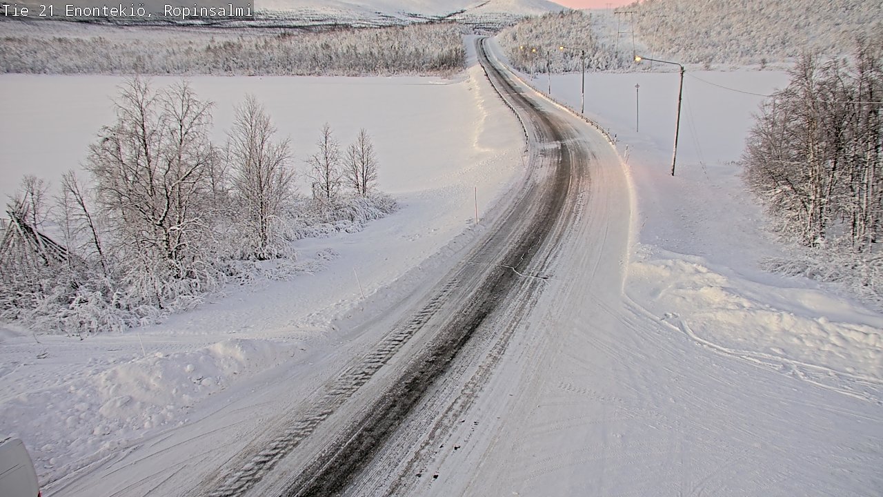 Weather Camera Image Road 21 Enontekiö, Ropinsalmi, Enontekiö, Lappi
