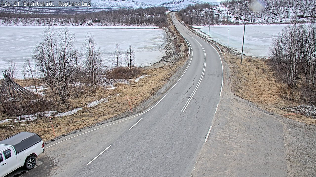Weather Camera Image Väg 21 Enontekiö, Ropinsalmi, Enontekiö, Lappi