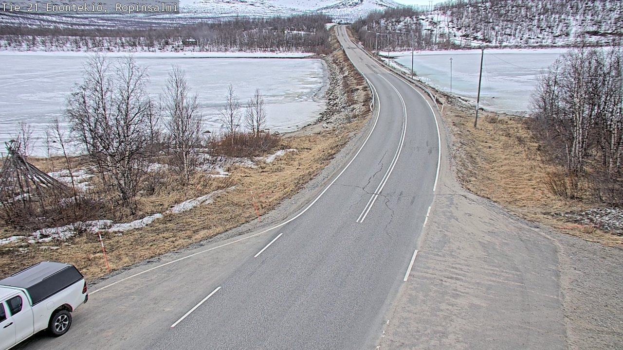 Weather Camera Image Väg 21 Enontekiö, Ropinsalmi, Enontekiö, Lappi