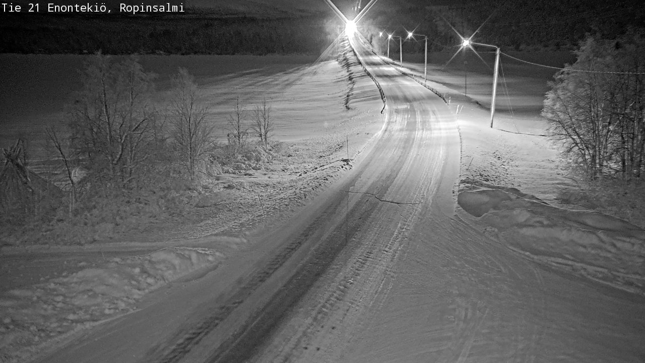 Weather Camera Image Road 21 Enontekiö, Ropinsalmi, Enontekiö, Lappi