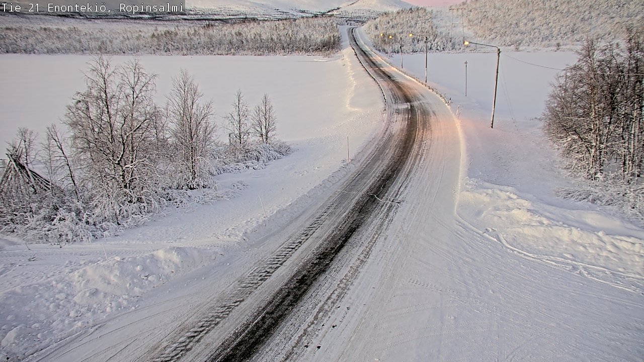 Weather Camera Image Road 21 Enontekiö, Ropinsalmi, Enontekiö, Lappi