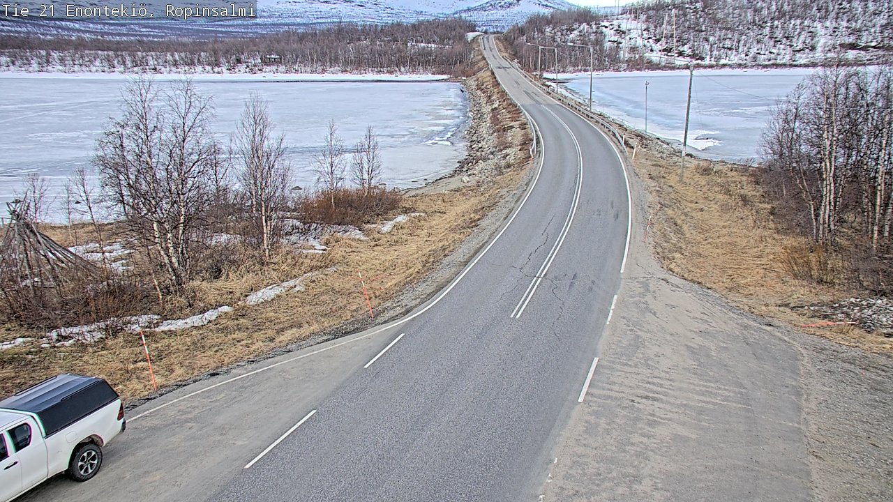 Weather Camera Image Road 21 Enontekiö, Ropinsalmi, Enontekiö, Lappi