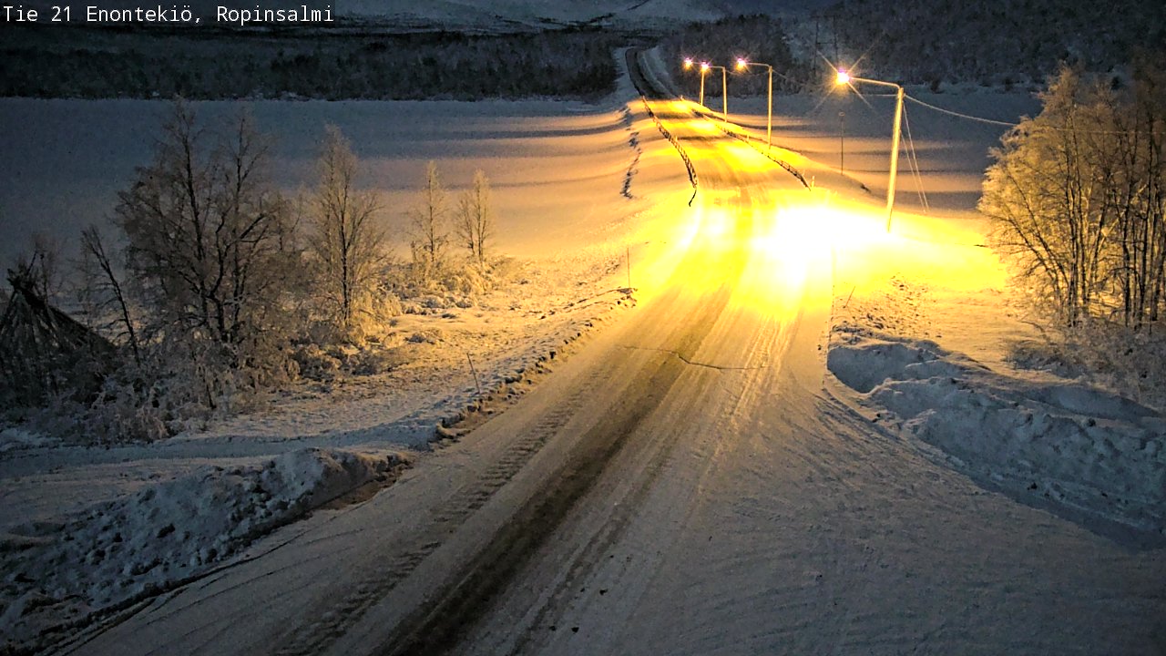 Weather Camera Image Road 21 Enontekiö, Ropinsalmi, Enontekiö, Lappi
