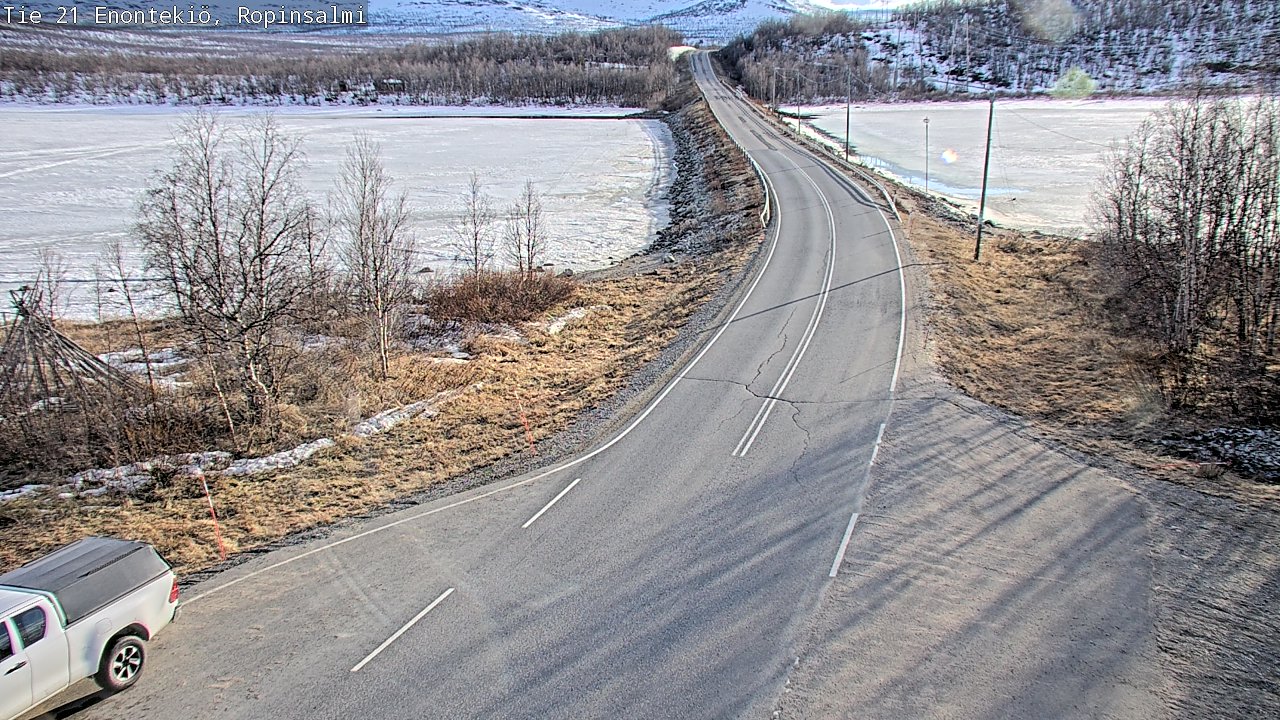 Weather Camera Image Väg 21 Enontekiö, Ropinsalmi, Enontekiö, Lappi