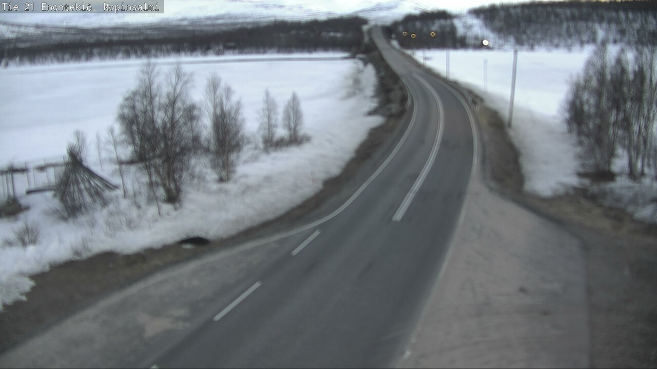 Weather Camera Image Road 21 Enontekiö, Ropinsalmi, Enontekiö, Lappi