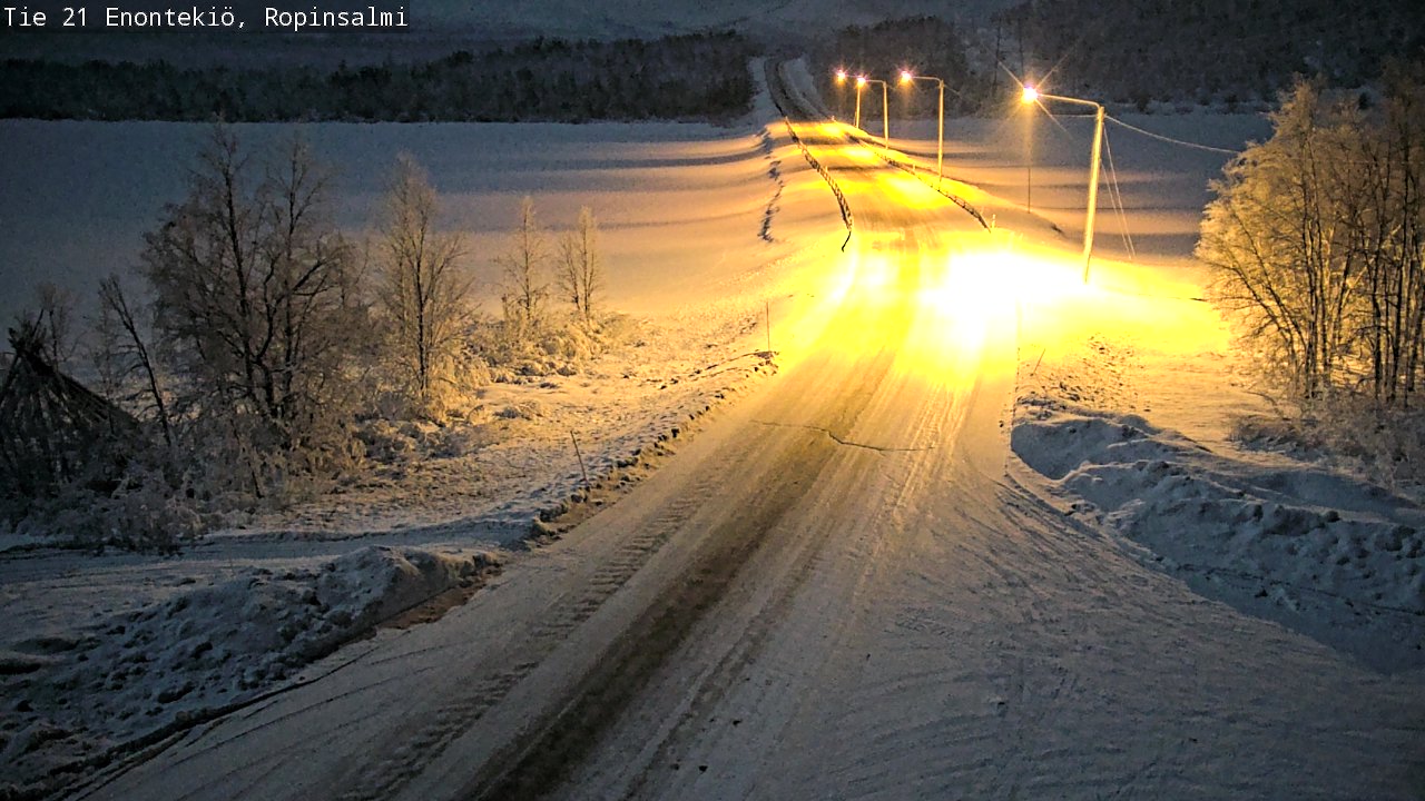 Weather Camera Image Road 21 Enontekiö, Ropinsalmi, Enontekiö, Lappi