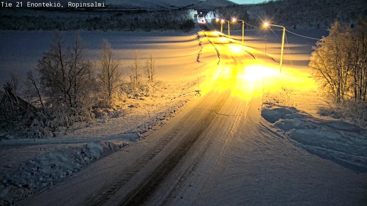 Weather Camera Image Road 21 Enontekiö, Ropinsalmi, Enontekiö, Lappi