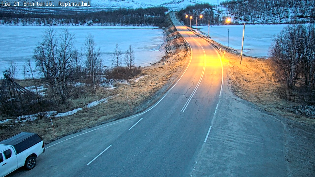 Weather Camera Image Väg 21 Enontekiö, Ropinsalmi, Enontekiö, Lappi