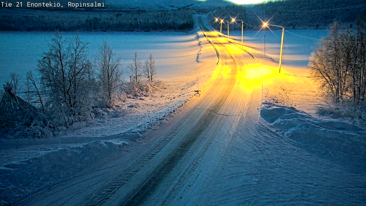 Weather Camera Image Road 21 Enontekiö, Ropinsalmi, Enontekiö, Lappi