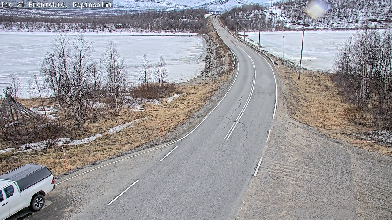 Weather Camera Image Väg 21 Enontekiö, Ropinsalmi, Enontekiö, Lappi