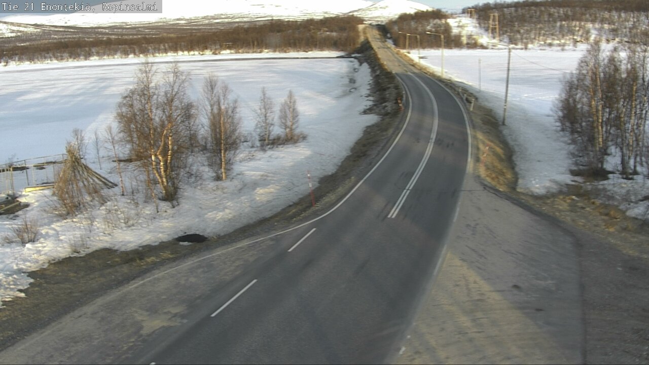 Weather Camera Image Road 21 Enontekiö, Ropinsalmi, Enontekiö, Lappi