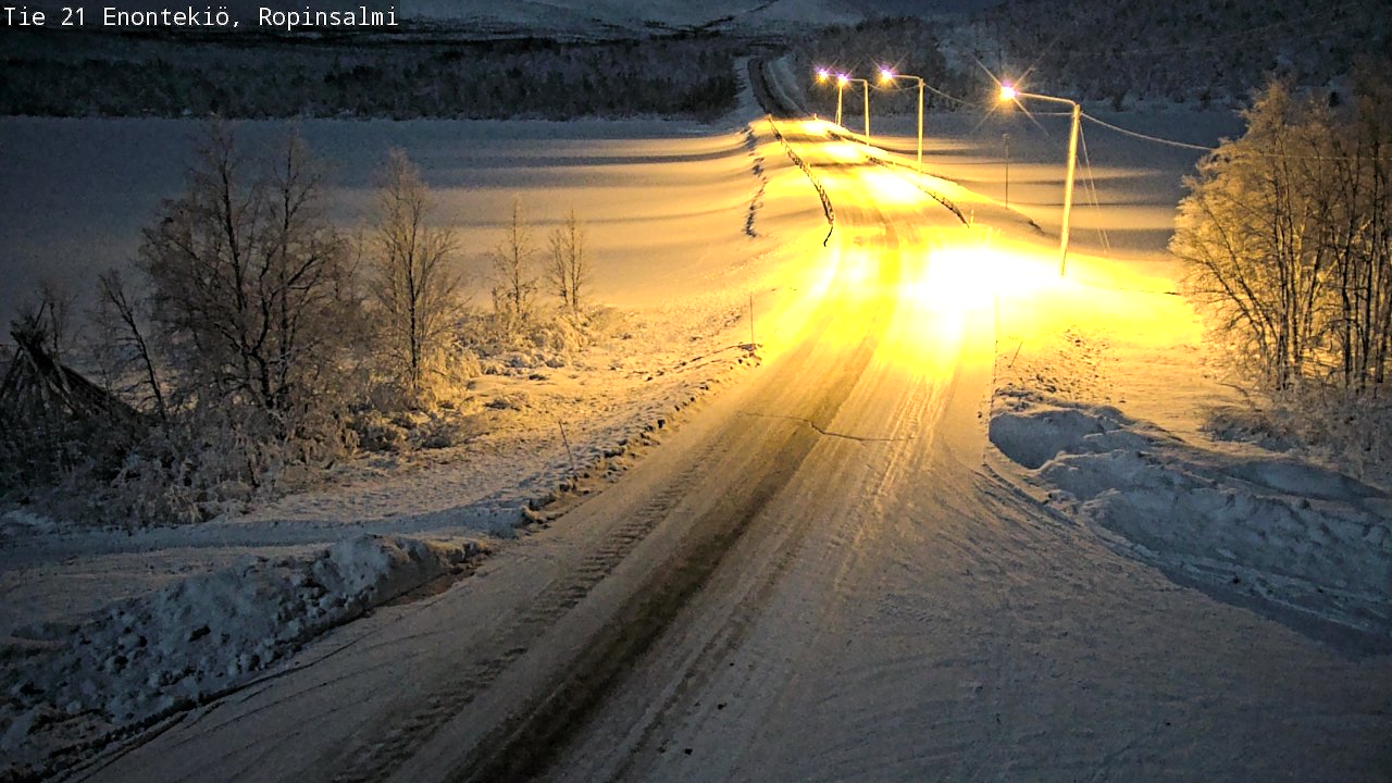 Weather Camera Image Road 21 Enontekiö, Ropinsalmi, Enontekiö, Lappi
