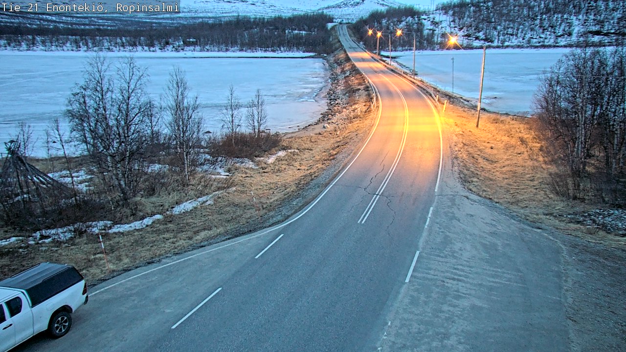 Weather Camera Image Väg 21 Enontekiö, Ropinsalmi, Enontekiö, Lappi