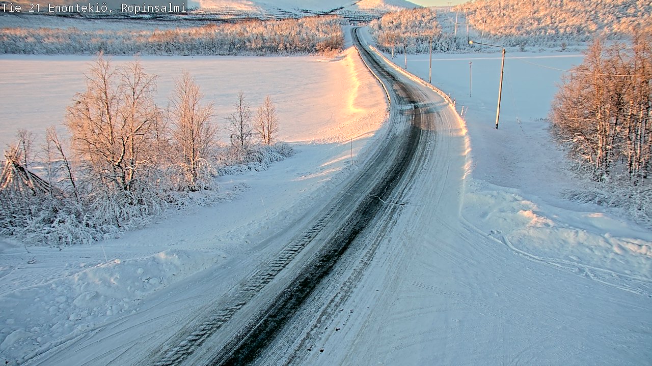 Weather Camera Image Road 21 Enontekiö, Ropinsalmi, Enontekiö, Lappi