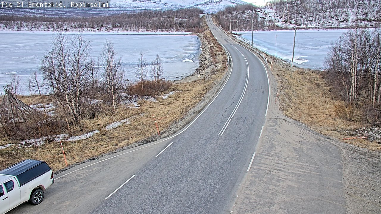 Weather Camera Image Road 21 Enontekiö, Ropinsalmi, Enontekiö, Lappi