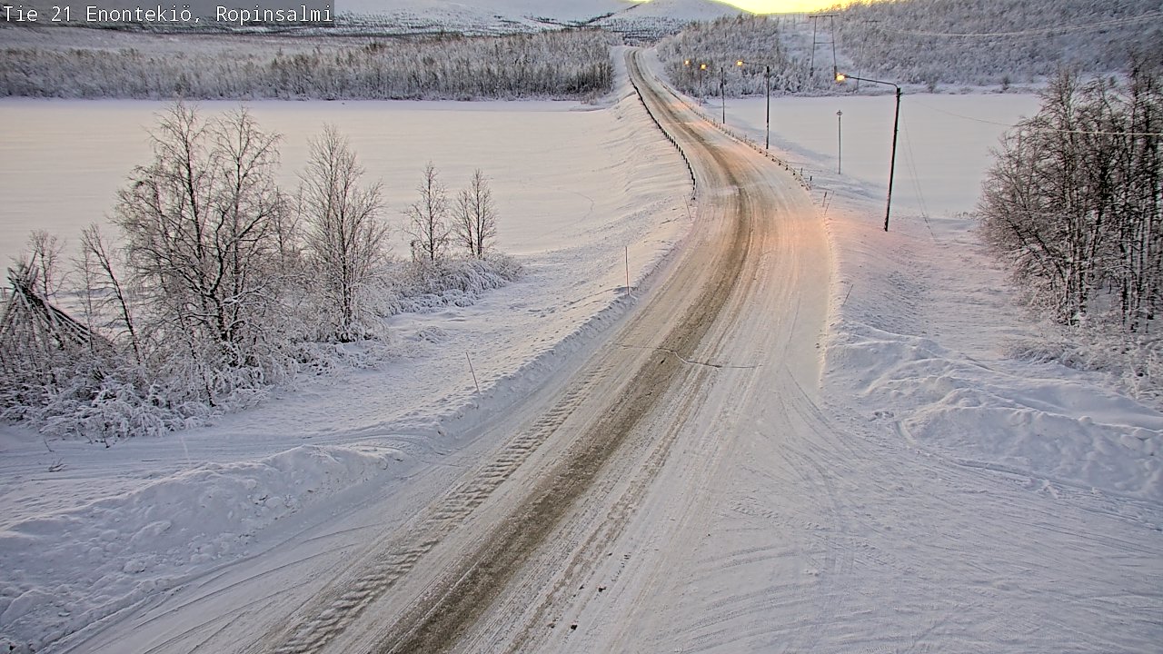 Weather Camera Image Road 21 Enontekiö, Ropinsalmi, Enontekiö, Lappi