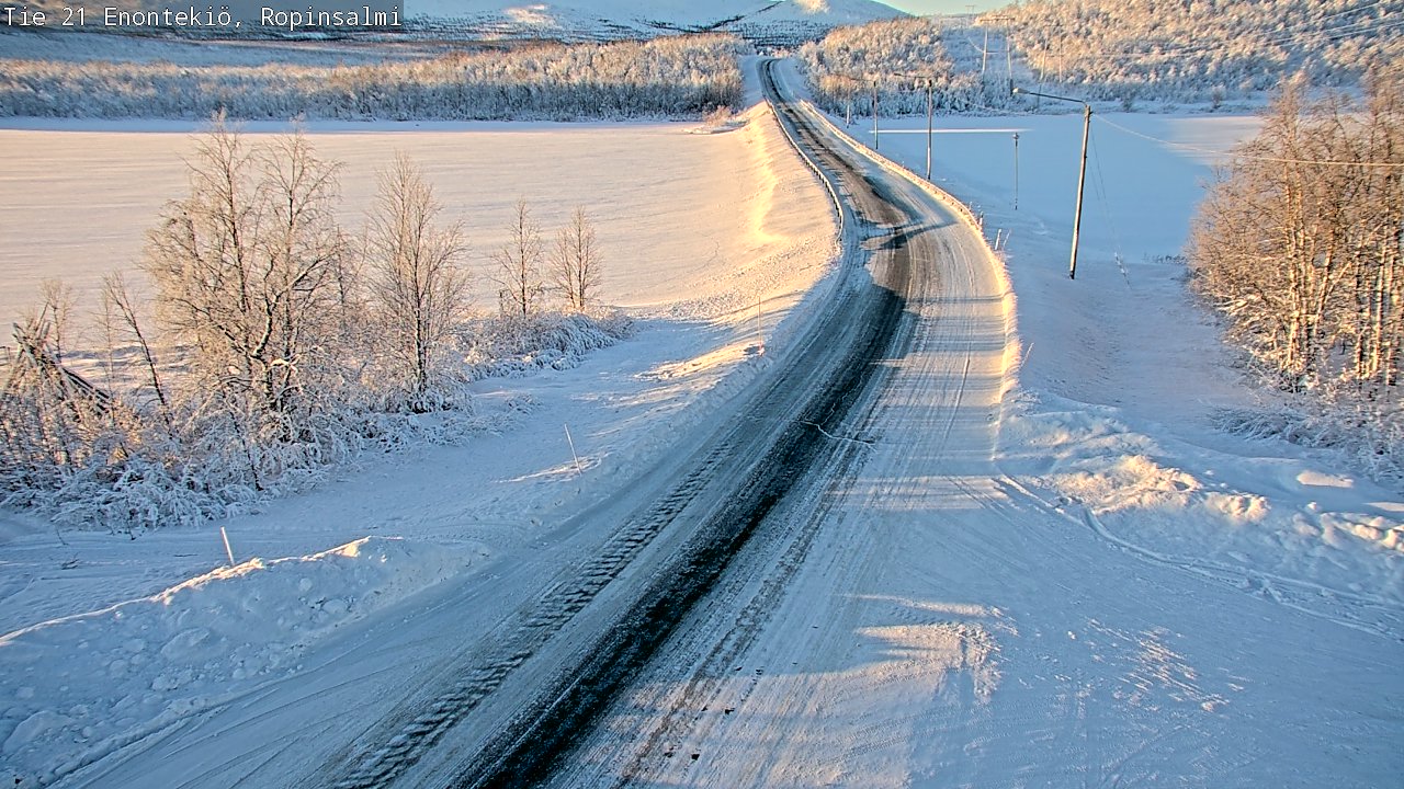Weather Camera Image Road 21 Enontekiö, Ropinsalmi, Enontekiö, Lappi