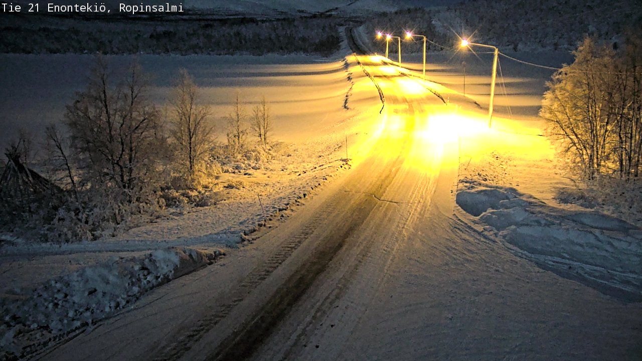 Weather Camera Image Road 21 Enontekiö, Ropinsalmi, Enontekiö, Lappi