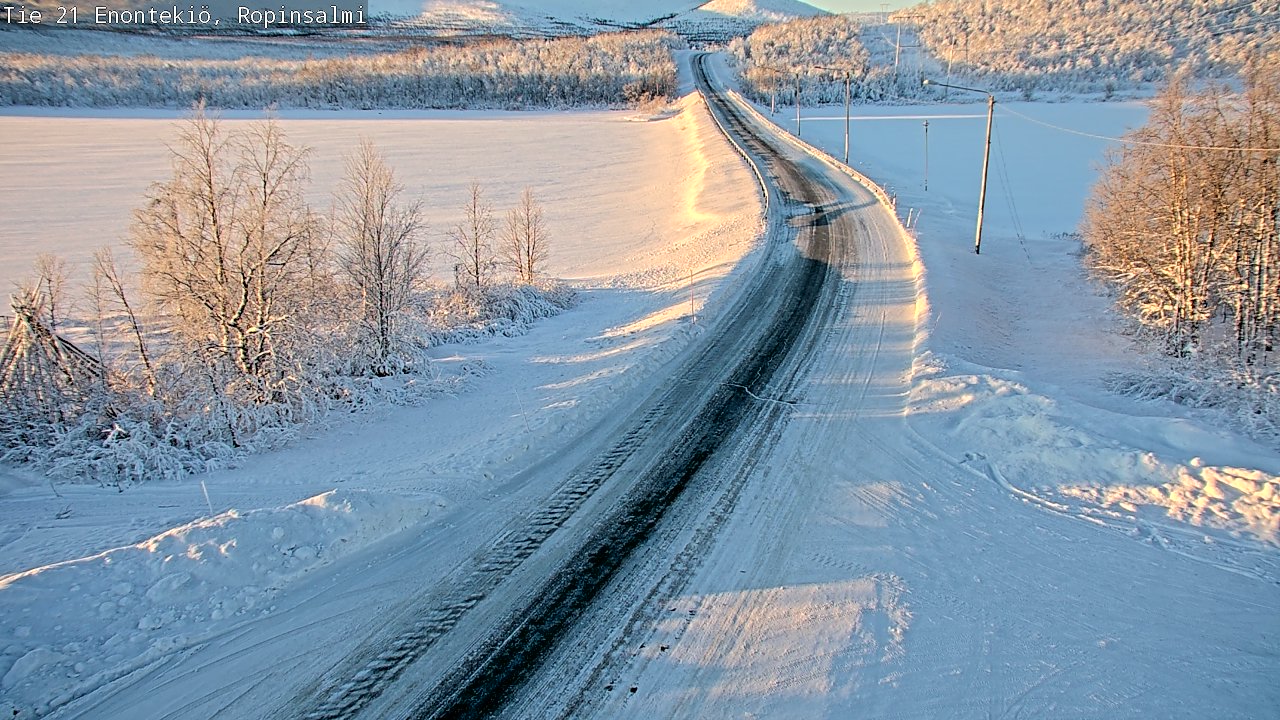 Weather Camera Image Road 21 Enontekiö, Ropinsalmi, Enontekiö, Lappi