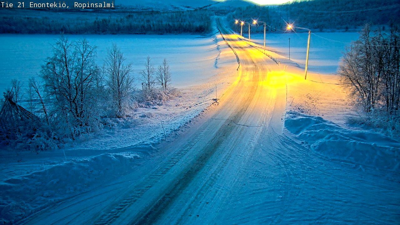 Weather Camera Image Road 21 Enontekiö, Ropinsalmi, Enontekiö, Lappi