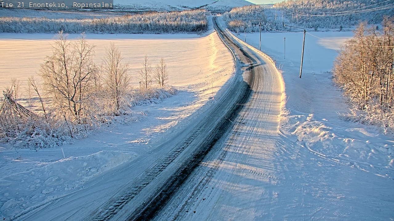 Weather Camera Image Road 21 Enontekiö, Ropinsalmi, Enontekiö, Lappi