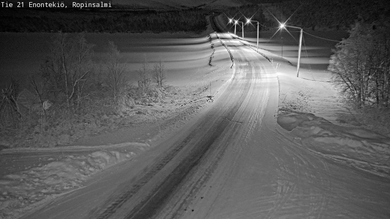 Weather Camera Image Road 21 Enontekiö, Ropinsalmi, Enontekiö, Lappi