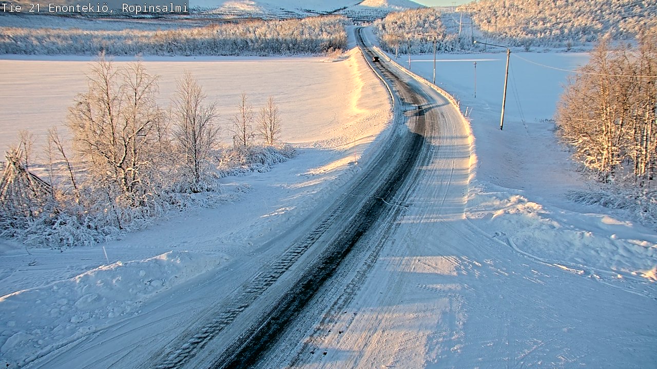 Weather Camera Image Road 21 Enontekiö, Ropinsalmi, Enontekiö, Lappi
