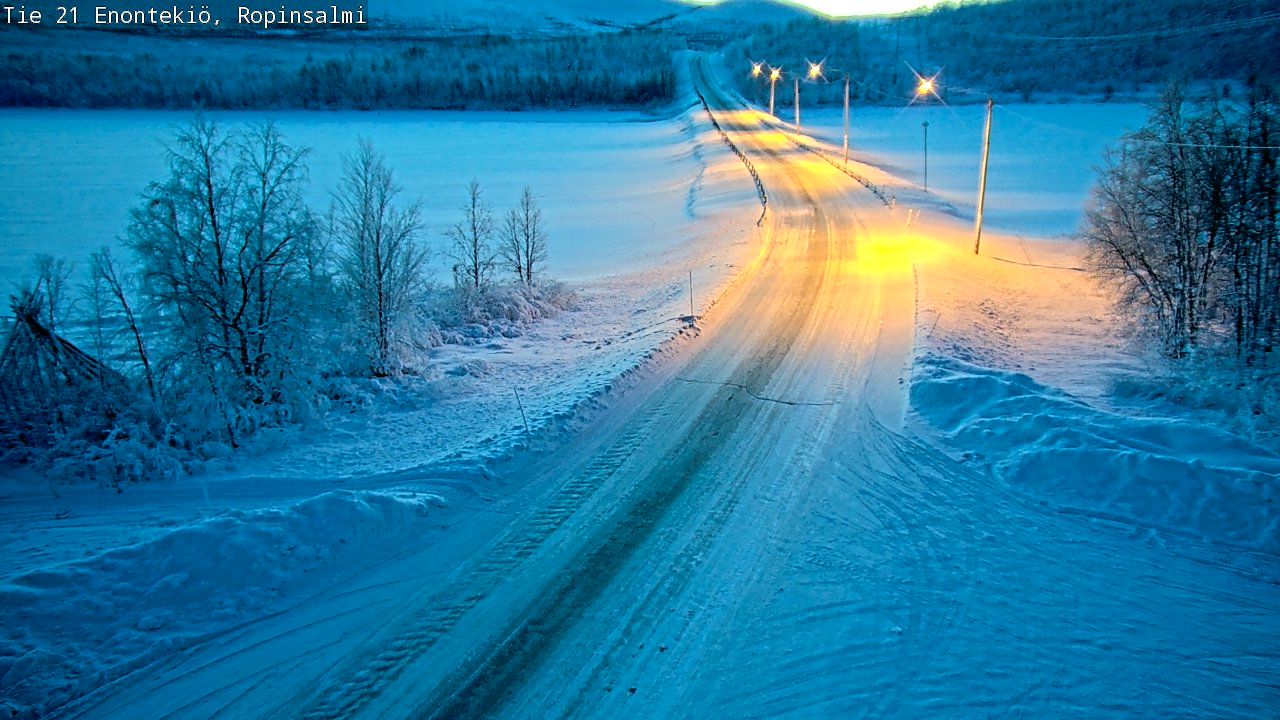 Weather Camera Image Road 21 Enontekiö, Ropinsalmi, Enontekiö, Lappi