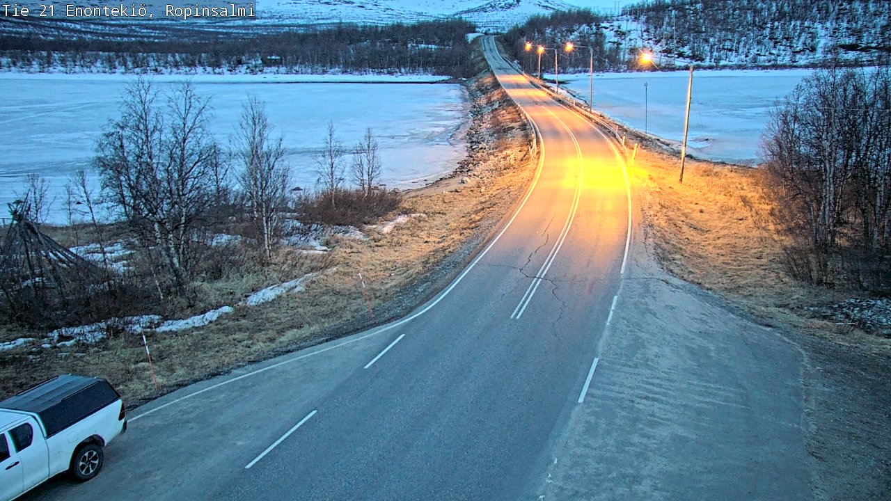 Weather Camera Image Road 21 Enontekiö, Ropinsalmi, Enontekiö, Lappi