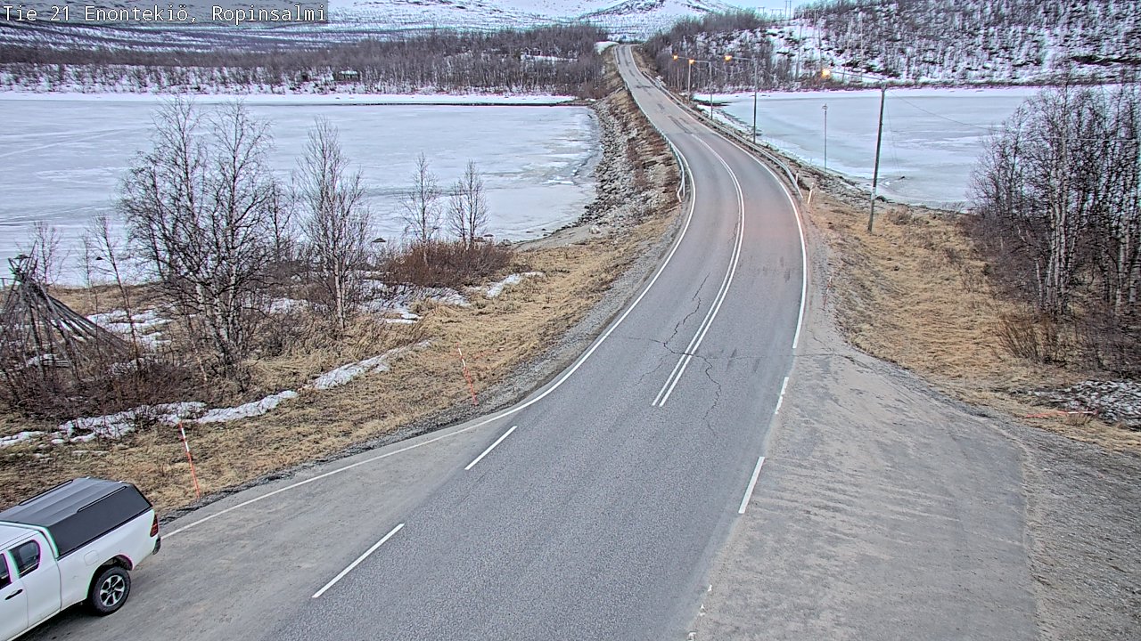 Weather Camera Image Väg 21 Enontekiö, Ropinsalmi, Enontekiö, Lappi