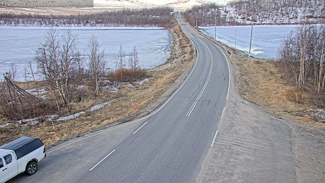 Weather Camera Image Road 21 Enontekiö, Ropinsalmi, Enontekiö, Lappi