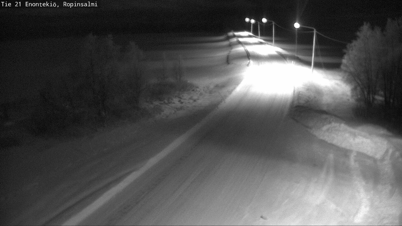 Weather Camera Image Road 21 Enontekiö, Ropinsalmi, Enontekiö, Lappi