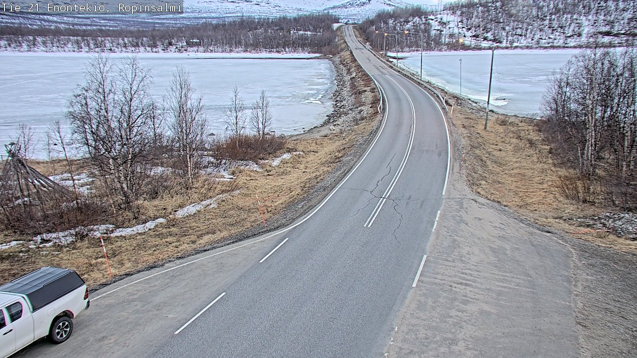 Weather Camera Image Road 21 Enontekiö, Ropinsalmi, Enontekiö, Lappi