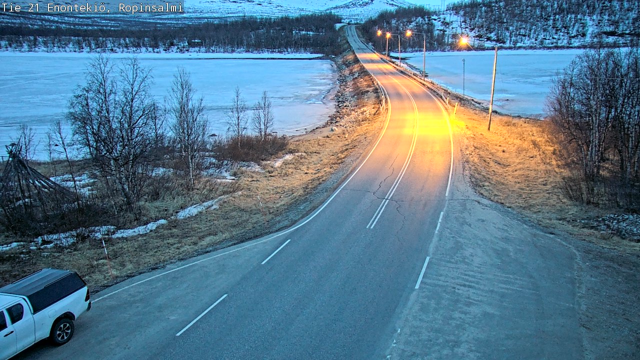 Weather Camera Image Väg 21 Enontekiö, Ropinsalmi, Enontekiö, Lappi