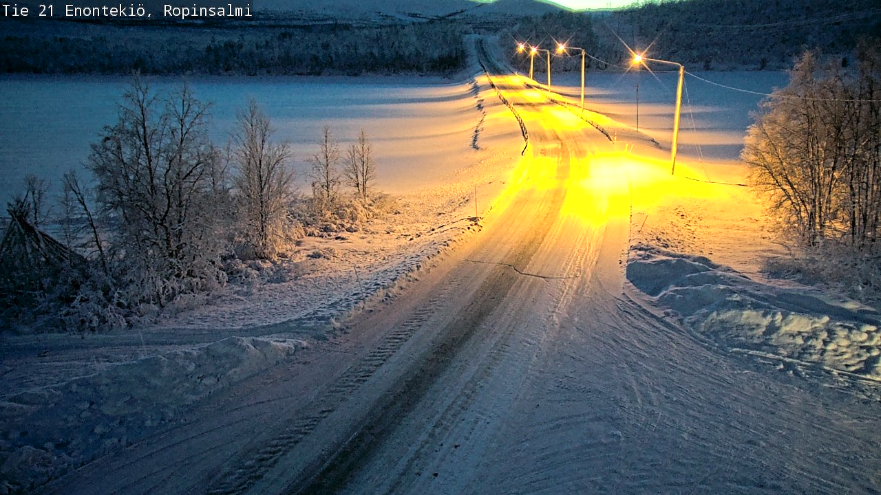 Weather Camera Image Road 21 Enontekiö, Ropinsalmi, Enontekiö, Lappi