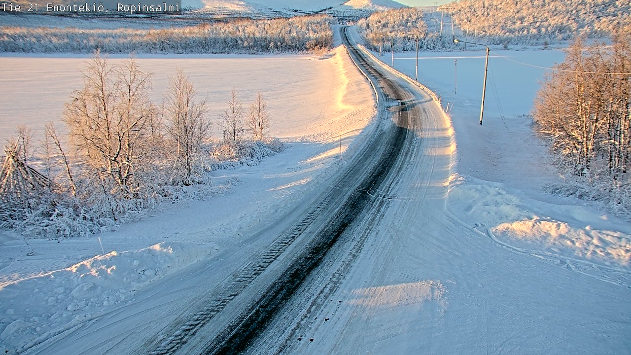 Weather Camera Image Road 21 Enontekiö, Ropinsalmi, Enontekiö, Lappi