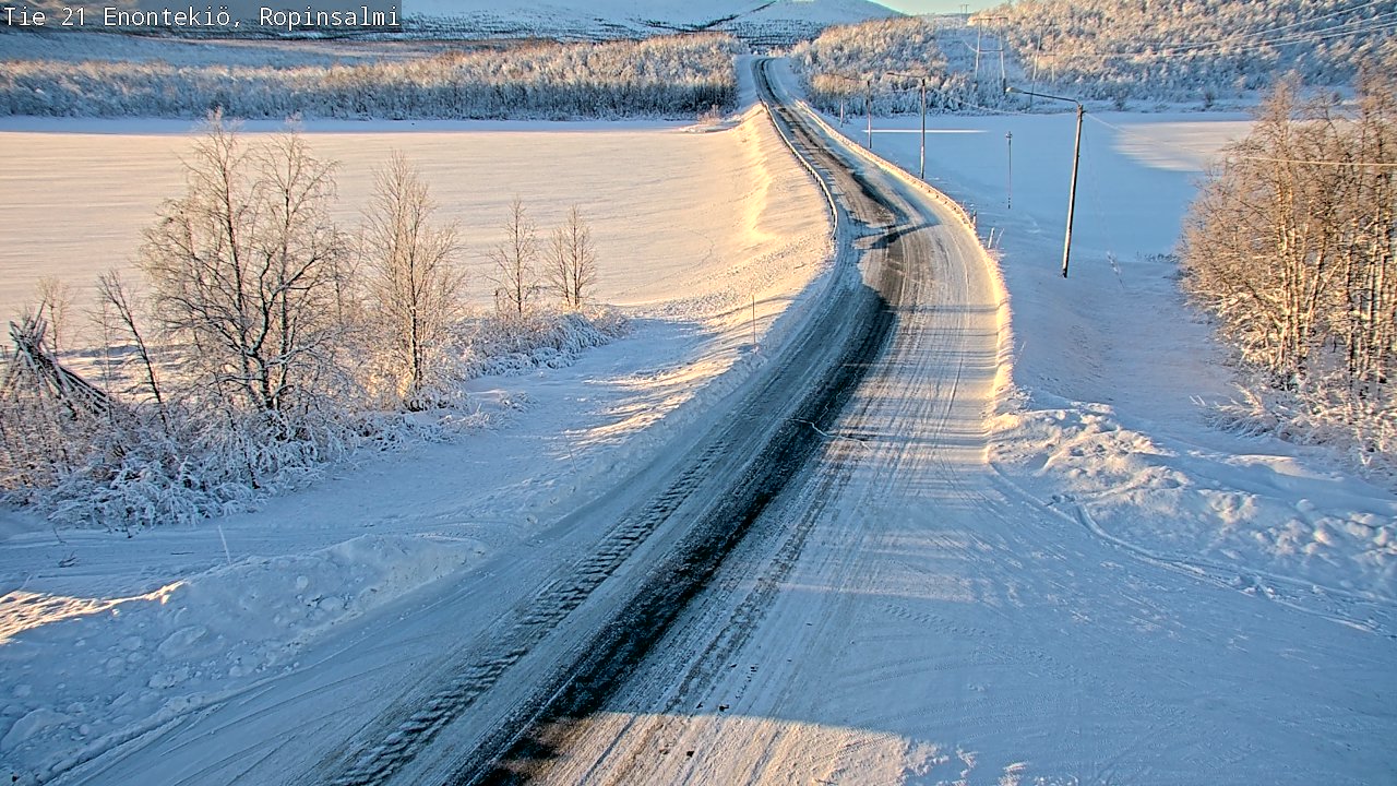 Weather Camera Image Road 21 Enontekiö, Ropinsalmi, Enontekiö, Lappi