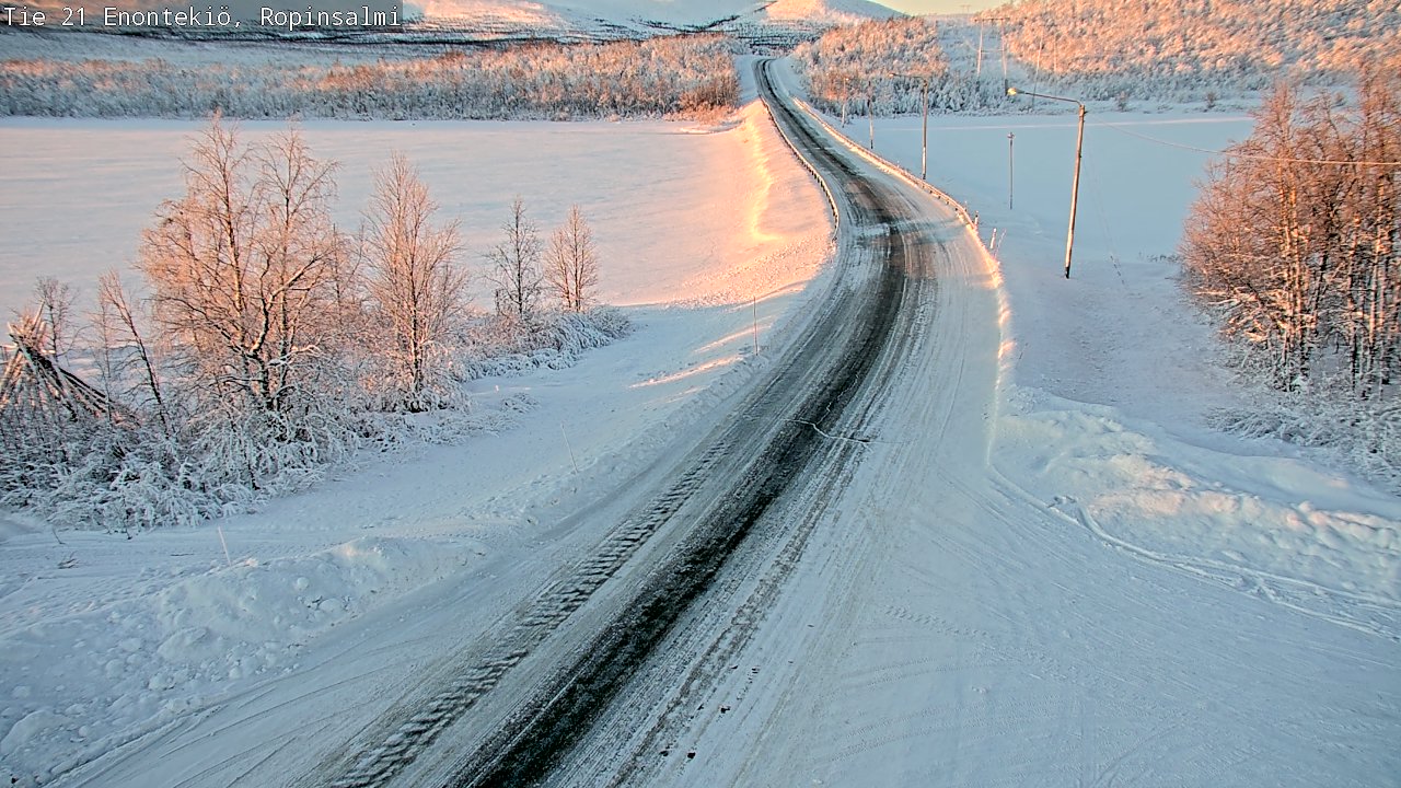 Weather Camera Image Road 21 Enontekiö, Ropinsalmi, Enontekiö, Lappi