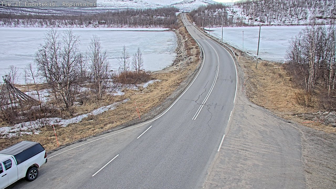 Weather Camera Image Väg 21 Enontekiö, Ropinsalmi, Enontekiö, Lappi