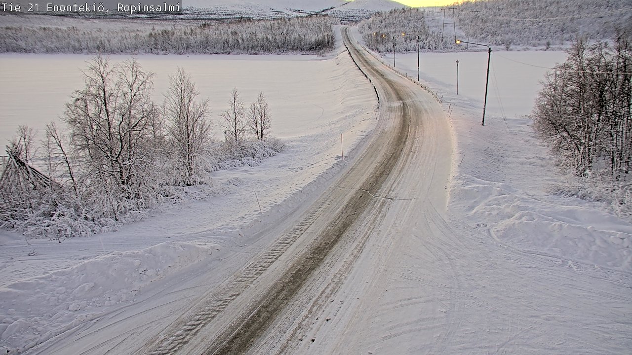 Weather Camera Image Road 21 Enontekiö, Ropinsalmi, Enontekiö, Lappi