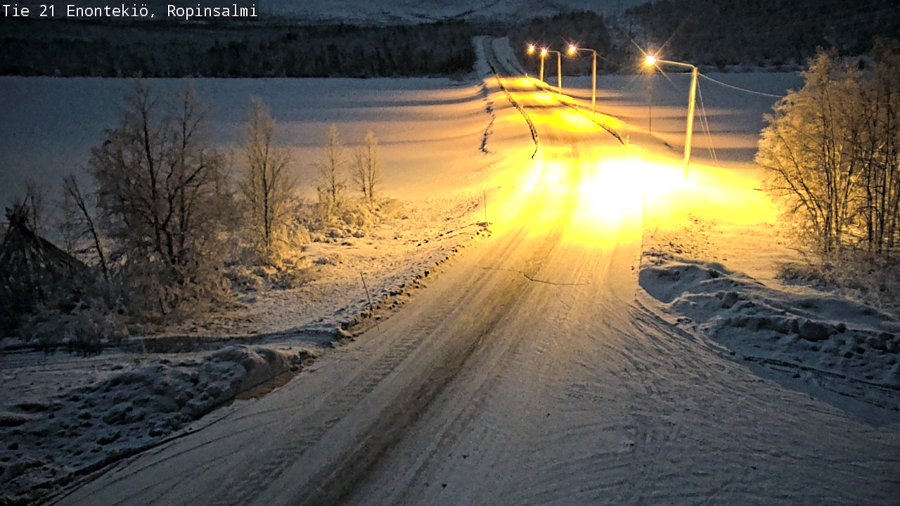 Weather Camera Image Väg 21 Enontekiö, Ropinsalmi, Enontekiö, Lappi