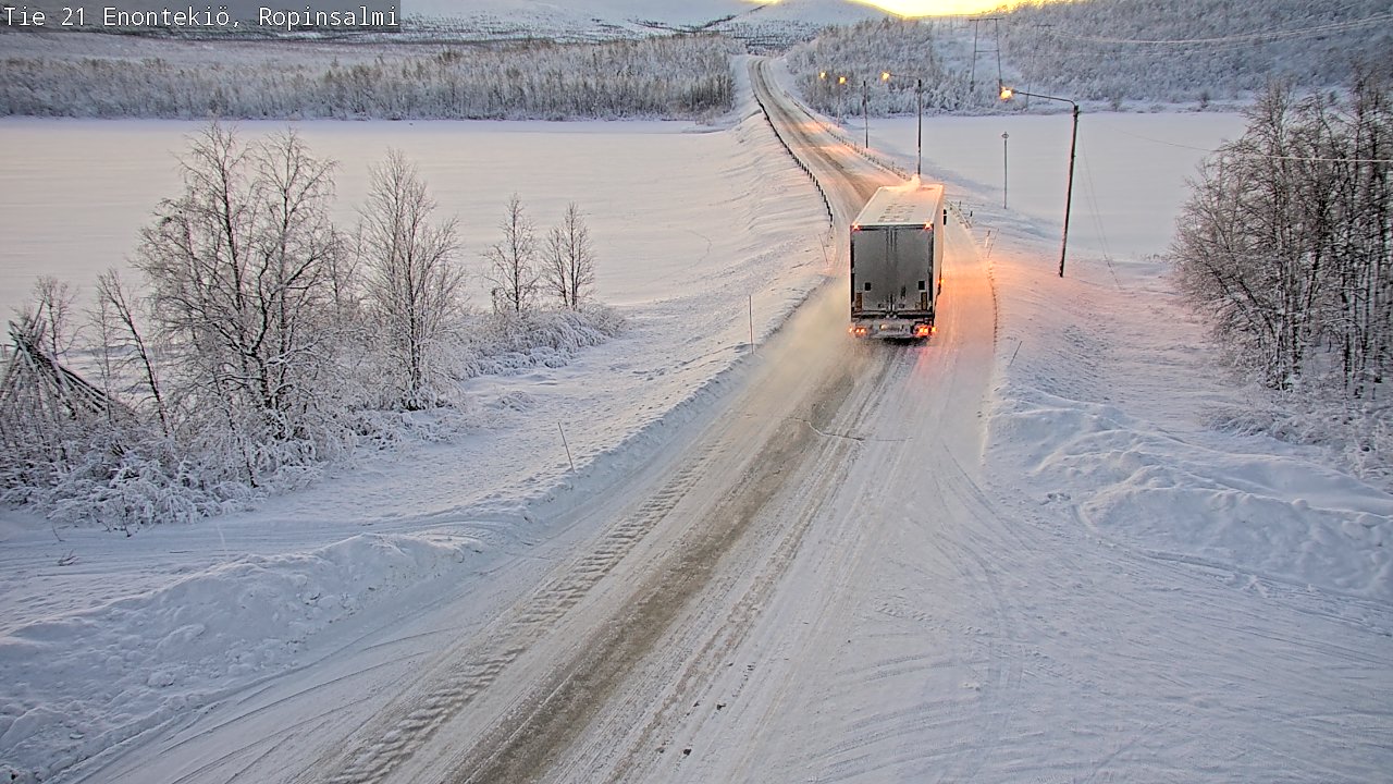 Weather Camera Image Road 21 Enontekiö, Ropinsalmi, Enontekiö, Lappi