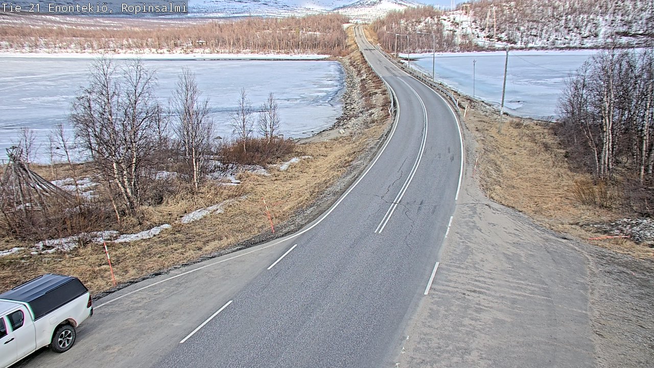 Weather Camera Image Road 21 Enontekiö, Ropinsalmi, Enontekiö, Lappi