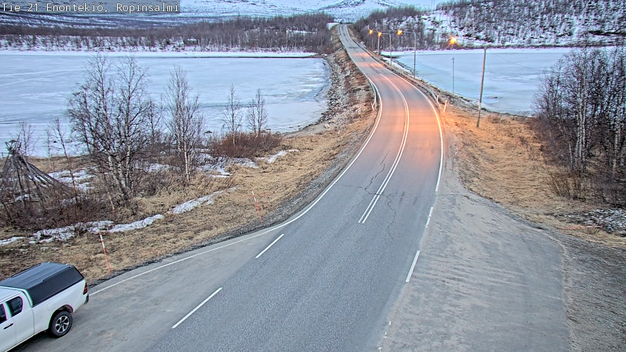 Weather Camera Image Road 21 Enontekiö, Ropinsalmi, Enontekiö, Lappi