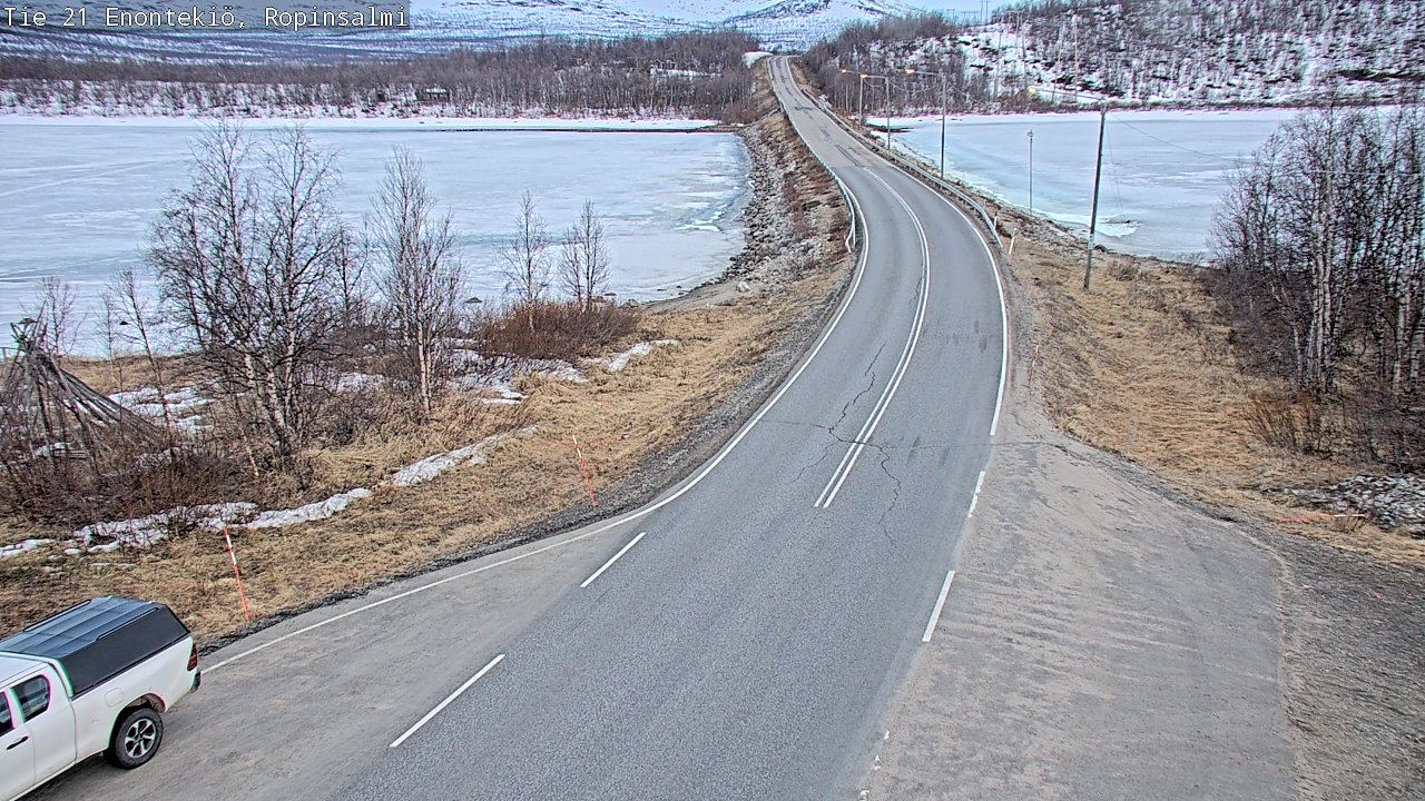 Weather Camera Image Road 21 Enontekiö, Ropinsalmi, Enontekiö, Lappi